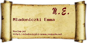 Mladoniczki Emma névjegykártya