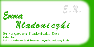 emma mladoniczki business card